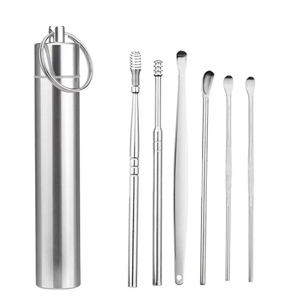 New 6Pcs Stainless Steel Ear Wax Remove